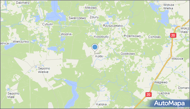 mapa Kołtki, Kołtki na mapie Targeo